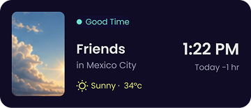 Friends in Mexico City, Good Time, 1:22 PM, Sunny 34 degrees