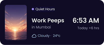 Work Peeps in Mumbai, Quiet Hours, 6:53 AM, Cloudy 24 degrees